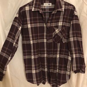 Burgundy plaid Old Navy button up shirt | Size: XS